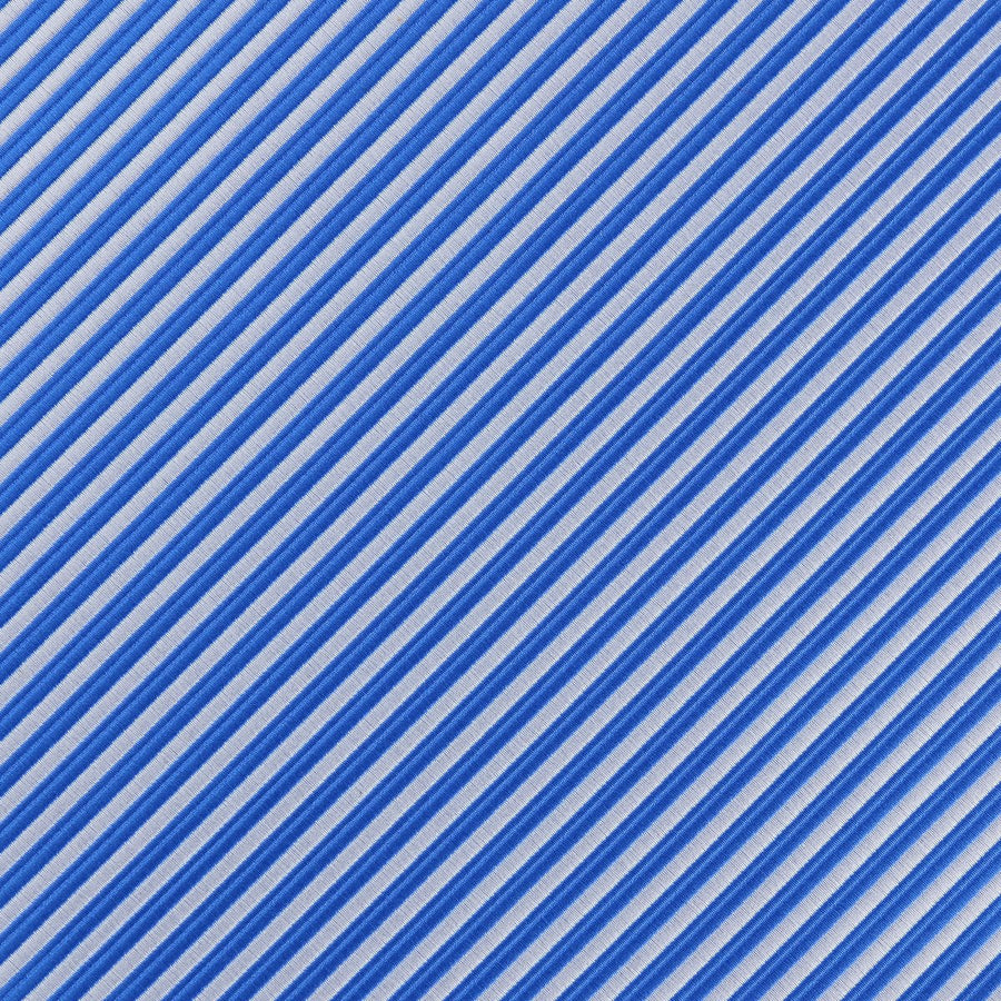 James Adelin Luxury Mini Stripe Pocket Square in Royal and White