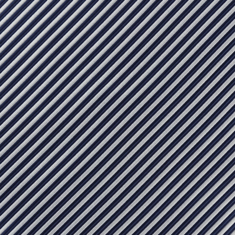 James Adelin Luxury Mini Stripe Pocket Square in Navy and White