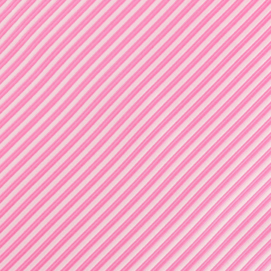 James Adelin Luxury Mini Stripe Pocket Square in Pink and White