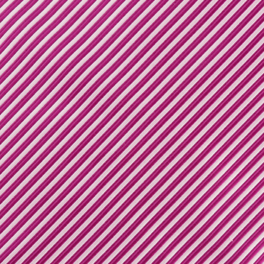 James Adelin Luxury Mini Stripe Pocket Square in Magenta and White