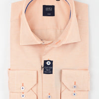 James Adelin Long Sleeve Shirt in Soft Orange Textured Weave