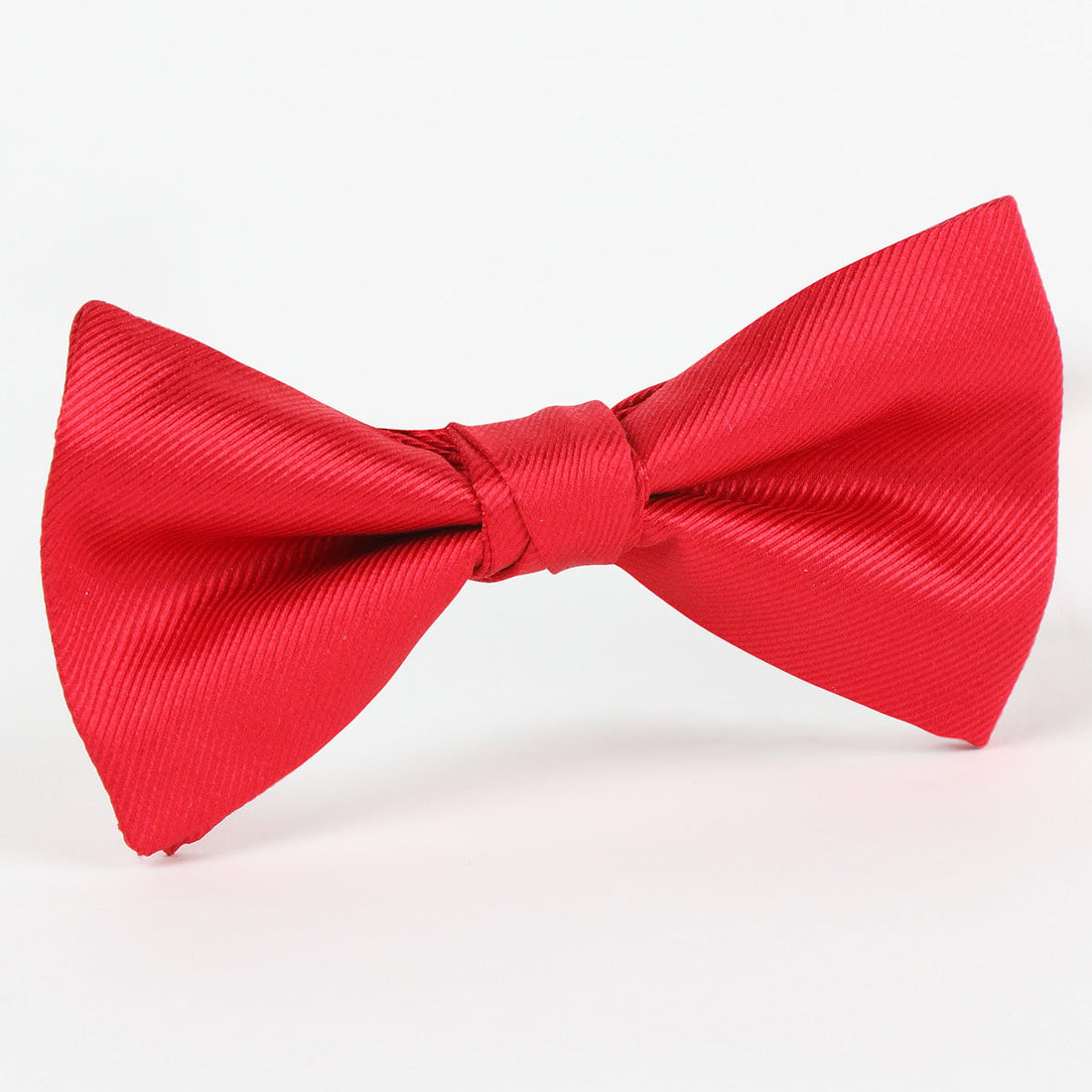 James Adelin Luxury Silk Twill Weave Single Dimple Bow Tie in Red