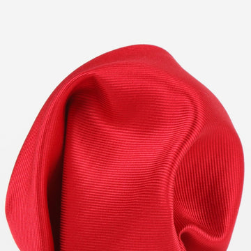 James Adelin Twill Weave Luxury Pure Silk Pocket Square Red