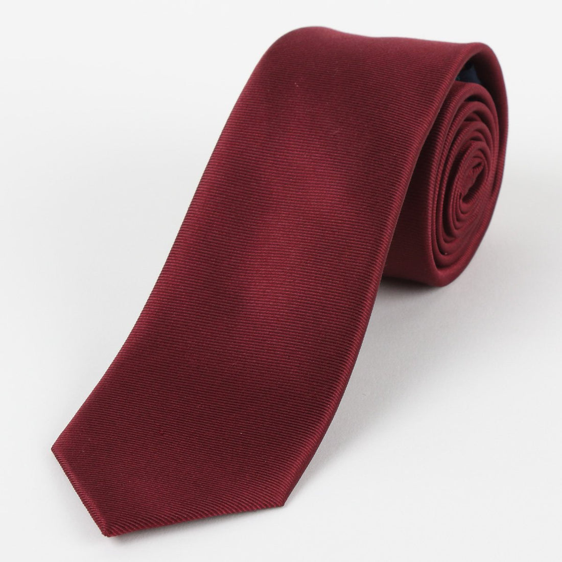 James Adelin Mens Silk Neck Tie in Burgundy Twill Weave