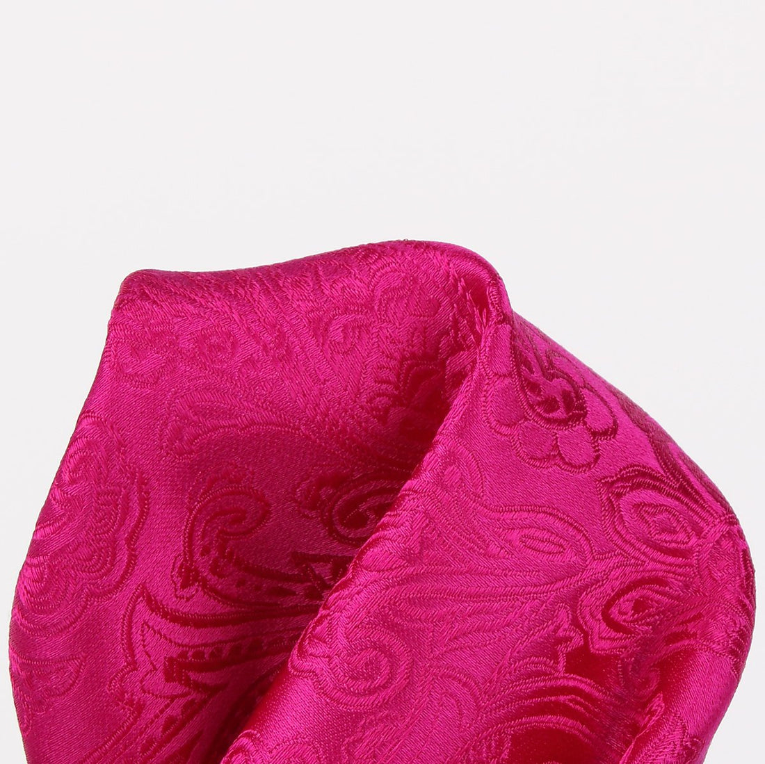 James Adelin Paisley Pure Silk Pocket Square in Magenta