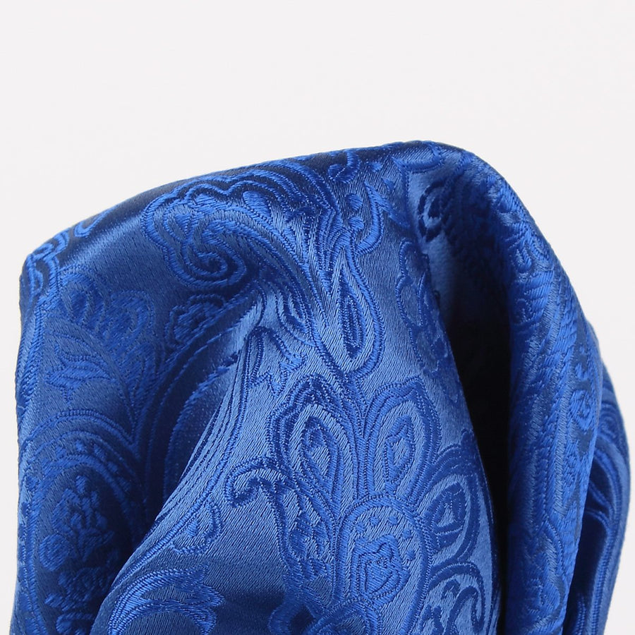 James Adelin Paisley Pure Silk Pocket Square in Royal