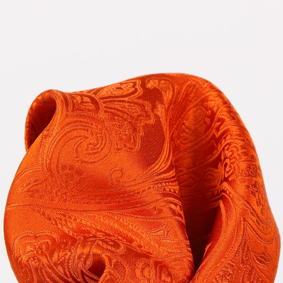 James Adelin Paisley Pure Silk Pocket Square in Orange