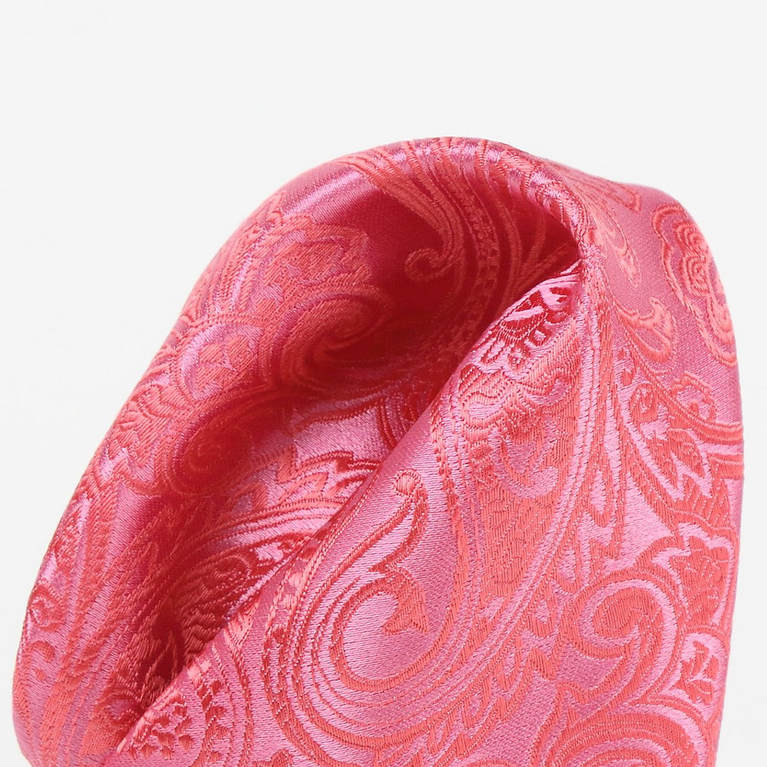 James Adelin Paisley Silk Pocket Square in Coral