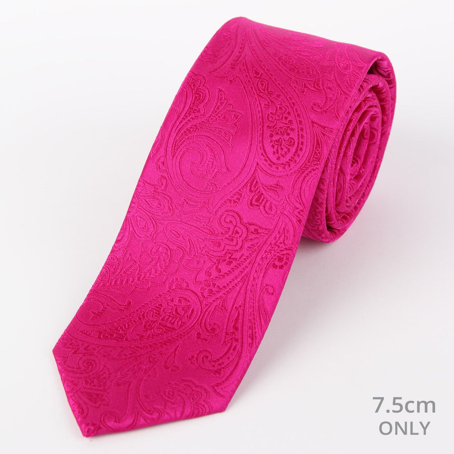 James Adelin Mens Paisley Silk Neck Tie in Magenta