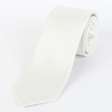 James Adelin Mens Silk Neck Tie in White Twill Weave