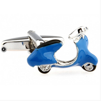 James Adelin Silver and Blue Vespa Cuff Links