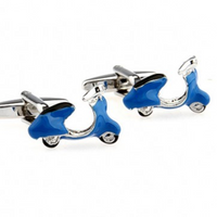 James Adelin Silver and Blue Vespa Cuff Links