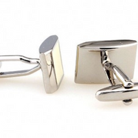 James Adelin Silver and Beige Enamel Cuff Links