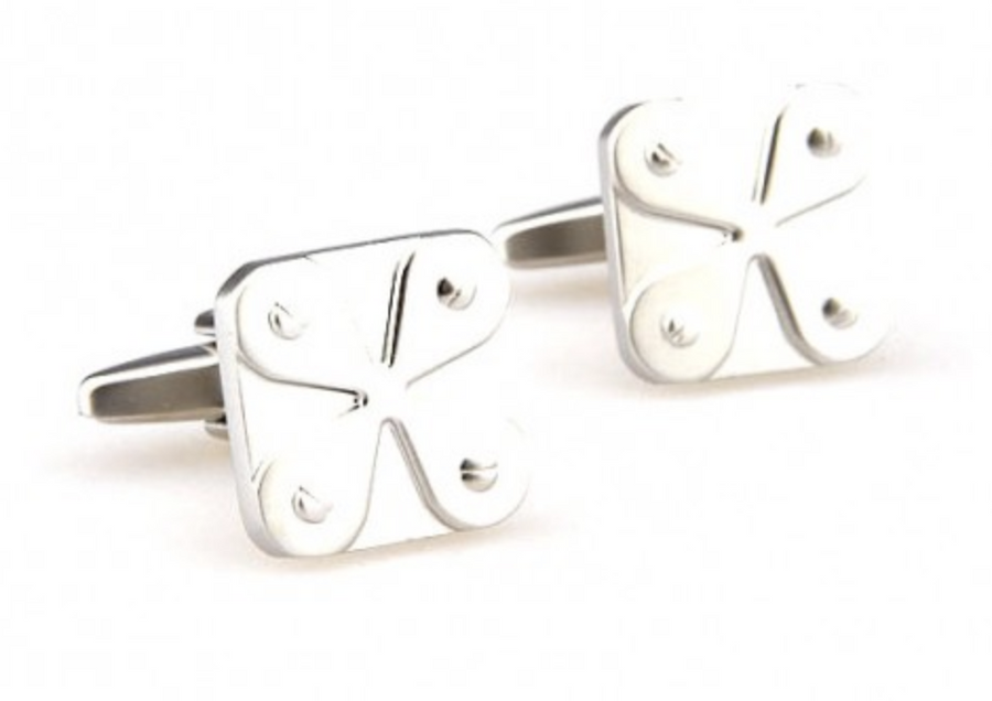 James Adelin Silver Four Leaf Clover Cuff Links