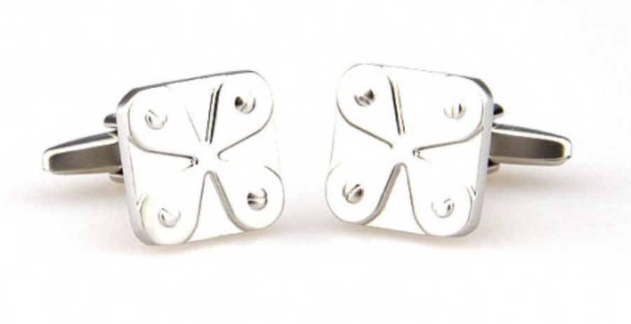 James Adelin Silver Four Leaf Clover Cuff Links