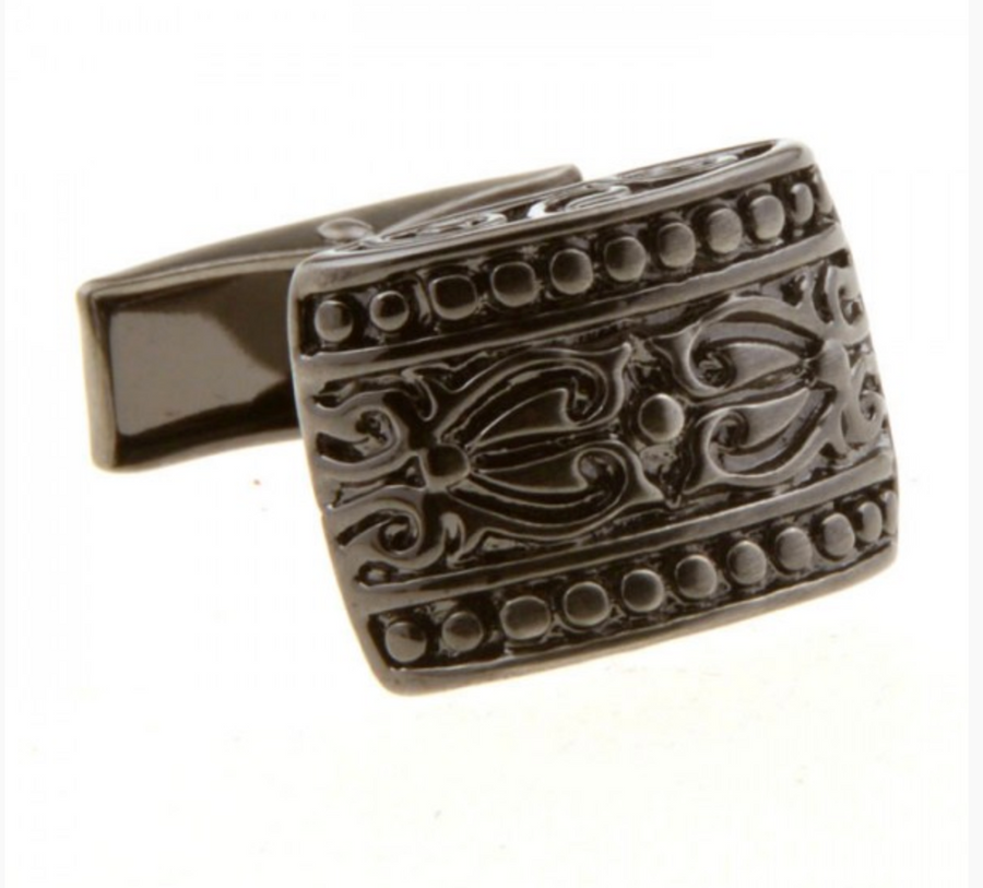 James Adelin Black Curved Totem Cuff Links