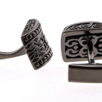 James Adelin Black Curved Totem Cuff Links