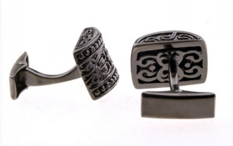 James Adelin Black Curved Totem Cuff Links