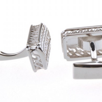 James Adelin Silver Crystal Hellenic Cuff Links