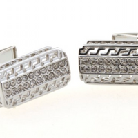 James Adelin Silver Crystal Hellenic Cuff Links