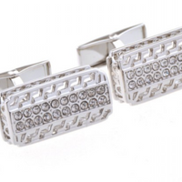 James Adelin Silver Crystal Hellenic Cuff Links