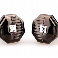 James Adelin Black Crystal Octagon Cuff Links