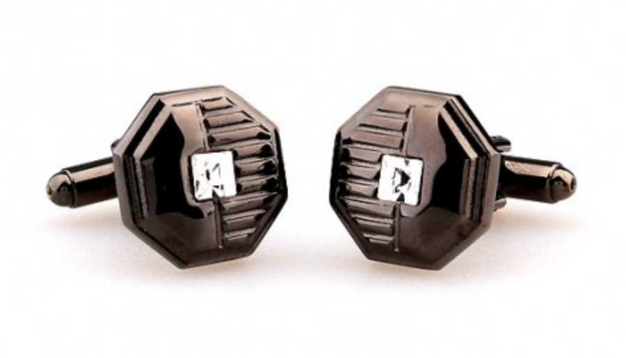 James Adelin Black Crystal Octagon Cuff Links