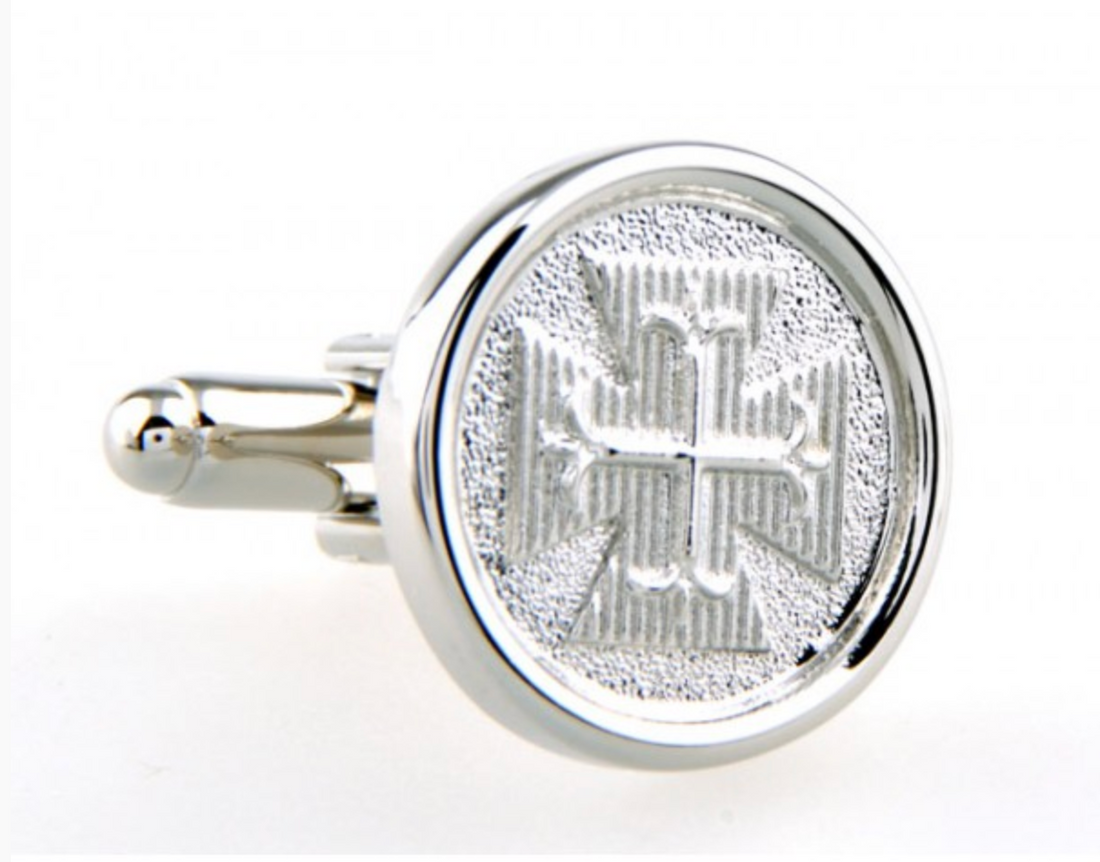 James Adelin Silver Maltese Cross Cuff Links