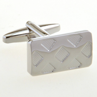 James Adelin Silver Double X Check Cuff Links