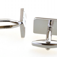 James Adelin Silver Double X Check Cuff Links