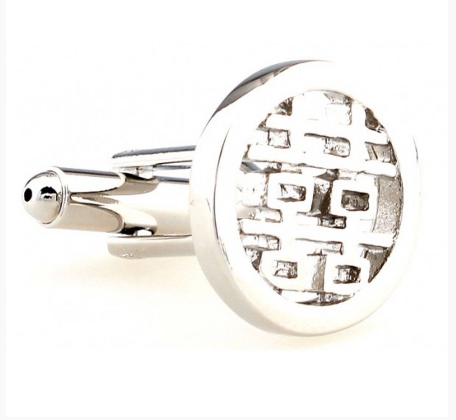 James Adelin Silver Happiness Symbol Cuff Links