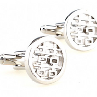 James Adelin Silver Happiness Symbol Cuff Links