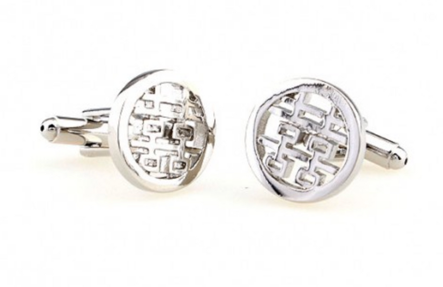 James Adelin Silver Happiness Symbol Cuff Links