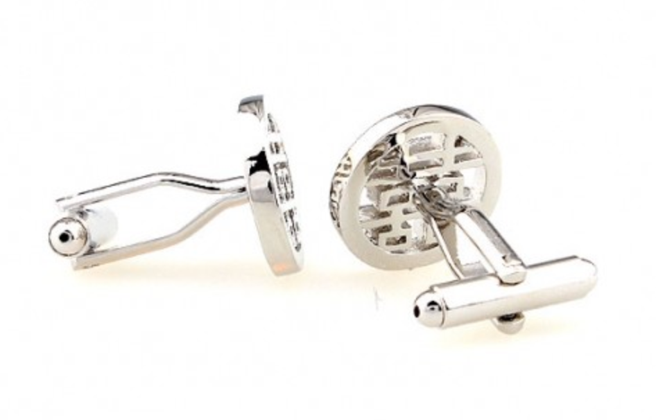 James Adelin Silver Happiness Symbol Cuff Links