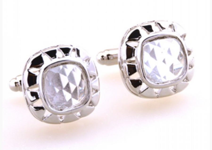 James Adelin Silver Glitzy Cuff Links