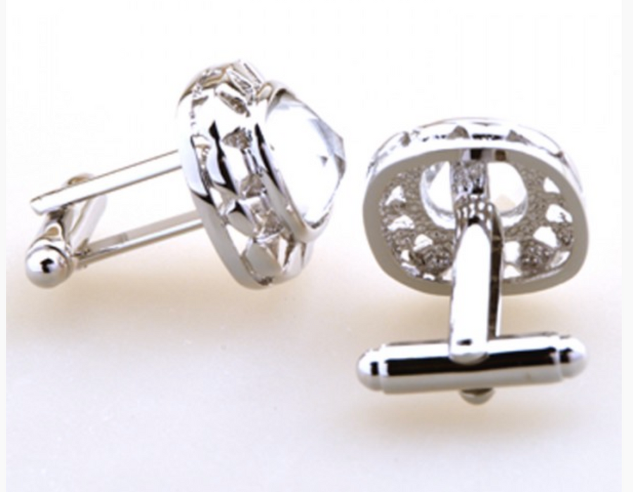 James Adelin Silver Glitzy Cuff Links