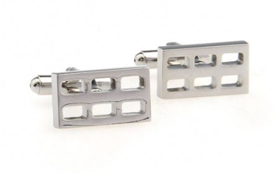 James Adelin Silver Hollow Rectangle Cuff Links