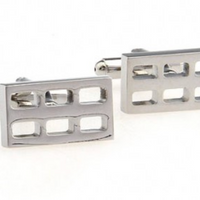 James Adelin Silver Hollow Rectangle Cuff Links