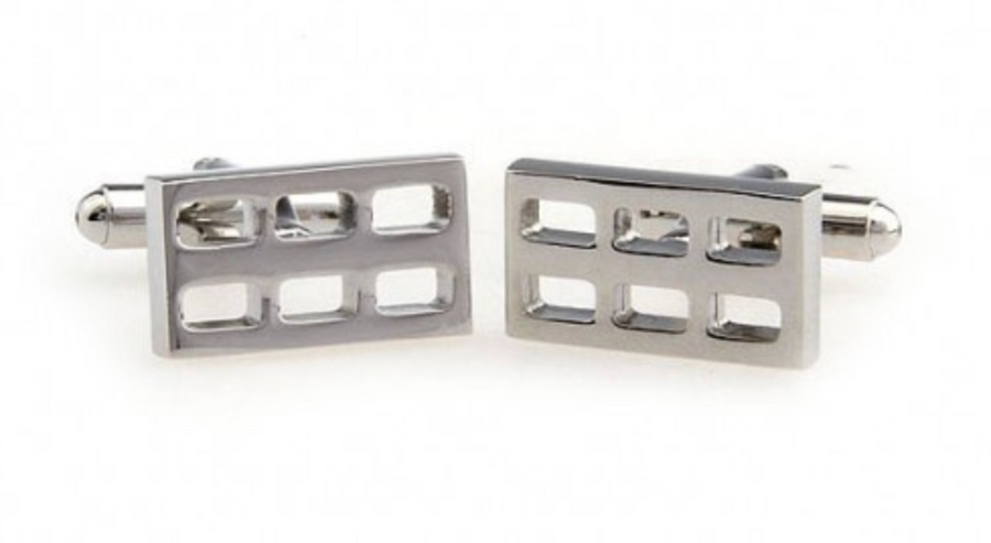 James Adelin Silver Hollow Rectangle Cuff Links