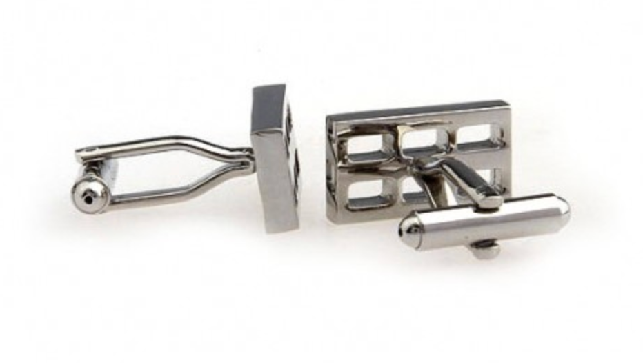 James Adelin Silver Hollow Rectangle Cuff Links