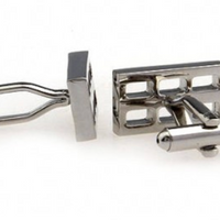 James Adelin Silver Hollow Rectangle Cuff Links