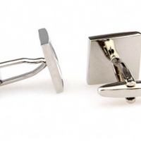 James Adelin Silver, Black and White Wave Enamel Cuff Links