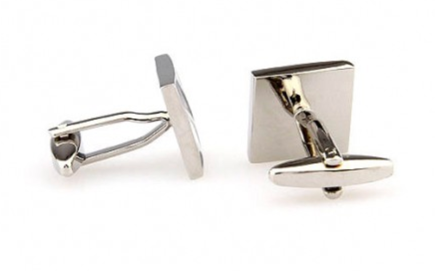 James Adelin Silver, Black and White Wave Enamel Cuff Links