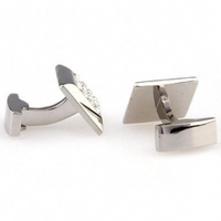 James Adelin Silver Crystal Square Cuff Links