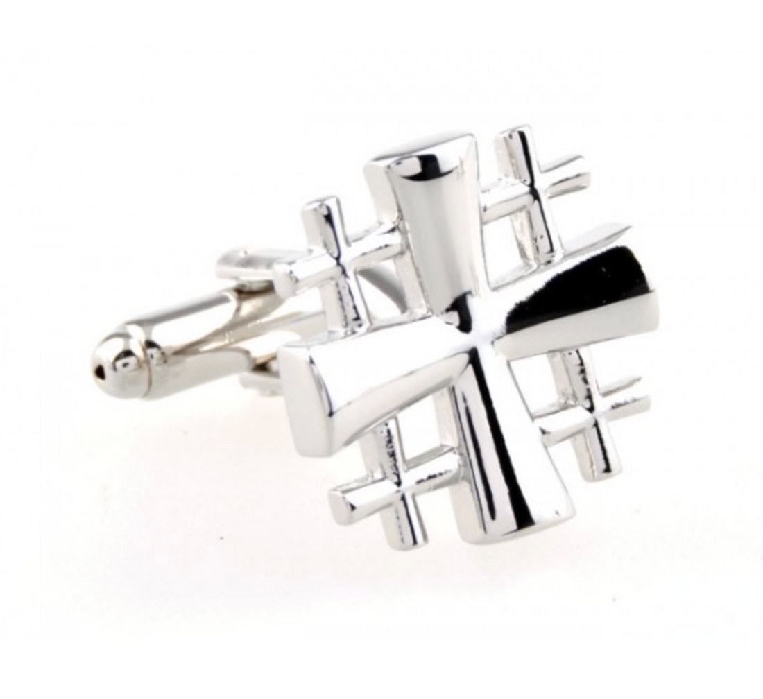 James Adelin Silver Multi Cross Cuff Links