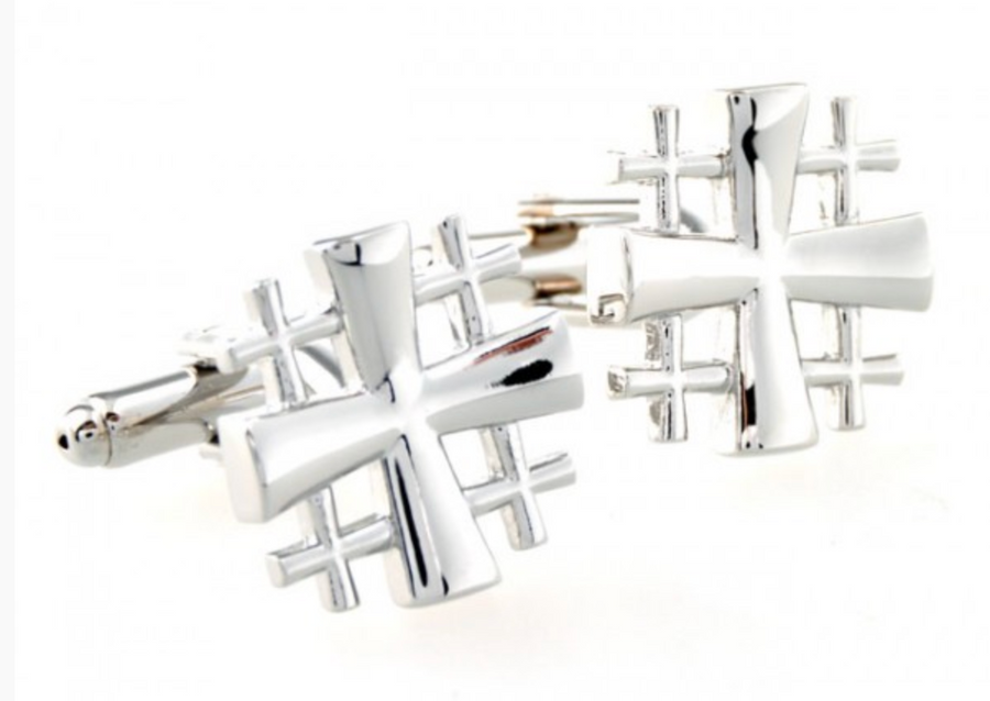 James Adelin Silver Multi Cross Cuff Links