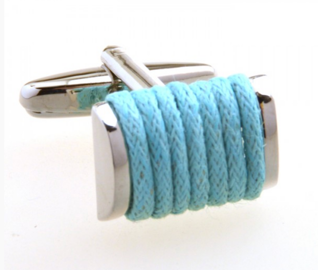 James Adelin Silver Turquoise Knot Cuff Links