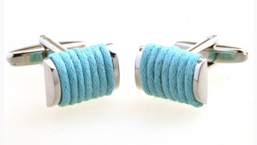 James Adelin Silver Turquoise Knot Cuff Links