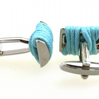 James Adelin Silver Turquoise Knot Cuff Links