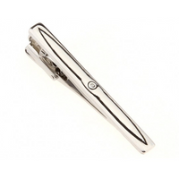 James Adelin crystal silver mens tie clip